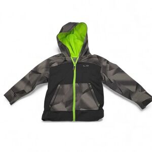 Champion Duo Dry Full Zip Hoodie Charcoal Chartruese Children's XS (4-5)